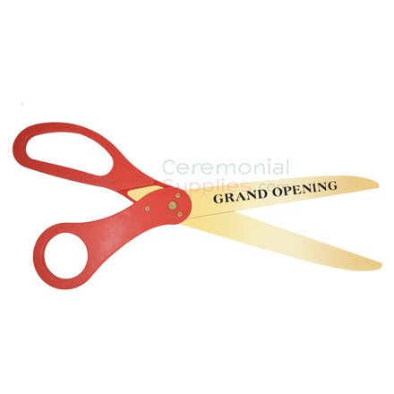 Crutello Giant Ribbon Cutting Ceremony Kit 21 Giant Scissor Set with  Sharp, Red Handled Durable XL Scissors, and 30 Feet of Oversized 4 Wide  Red
