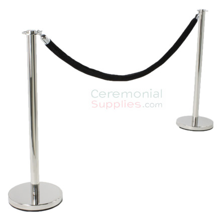 Photo of the Flat Top Stanchion and Black Rope Queue Management Set.