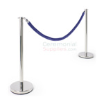 Photo of the Flat Top Stanchion and Blue Rope Queue Management Set.