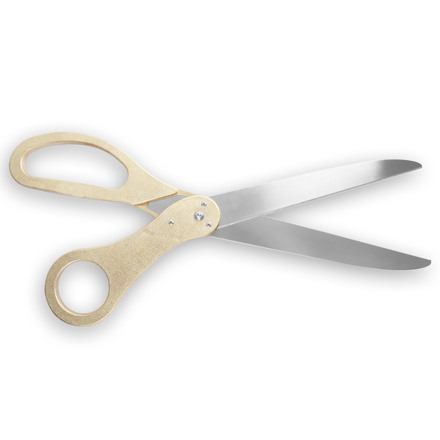 SCS Direct Giant Ribbon Cutting Scissor Set with Red Ribbon Included - 25  Extra Large Scissors - Heavy Duty Metal Construction for Grand Openings 
