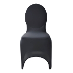 Front of Black Customizable Event Chair Cover