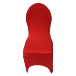 Front of White Customizable Event Chair Cover