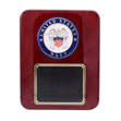 Round cherry wood finish plaque with US Navy medallion and room for personal engraving