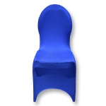 Front of Blue Customizable Event Chair Cover