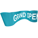 Picture of the Serene Aqua Pre-printed Grand Opening Ribbon