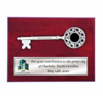 Key to the City Plaque with Ornate Key Bow and Text
