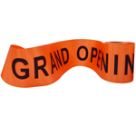 Picture of the Pre-printed Orange Grand Opening Ribbon