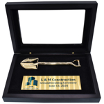 Open Black Commemorative Groundbreaking Mini Shovel Display Keepsake