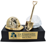 Picture of the Groundbreaking Hat and Shovel Keepsake Construction Trophy