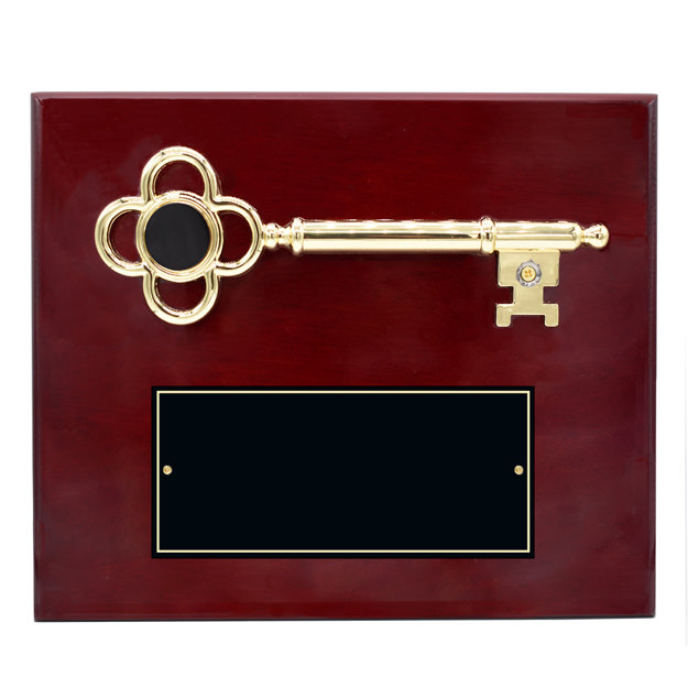 Picture of the Cherry Wood Key to the City Award Plaque Square-Cornered Plaque