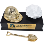 Picture of Groundbreaking Construction  Keepsake Shovel Hat Rock Desktop Trophy