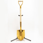 Deluxe Gold Ceremonial Shovel with Stand