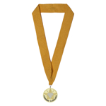 Sample of the Medal with Golden Yellow 1.5 Neck Ribbon