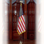 Sample Display of the Deluxe 7' U.S. Flag and Pole Presentation Set