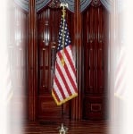 Sample Display of the Deluxe 7' U.S. Flag and Pole Presentation Set