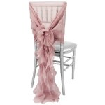 Image of the mauve Soft Curly Willow Ruffles Chair Sash & Cap