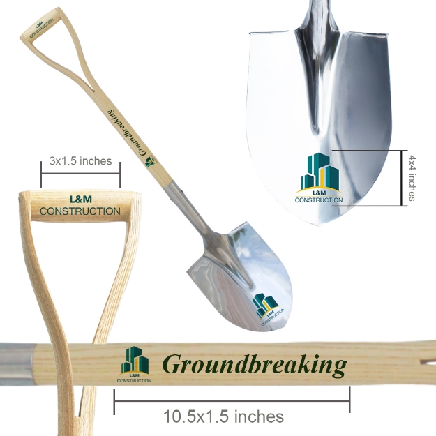 Standard Chromed Stainless Steel Groundbreaking Shovel Measurements