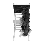 Elegant Curly Willow Chair Sash in Black