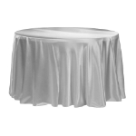 Round Satin Tablecloth in Silver