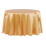 Round Satin Tablecloth in Gold