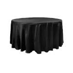 Round Satin Tablecloth in Black