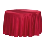 Round Satin Tablecloth in Red