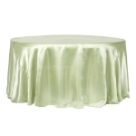 Round Satin Tablecloth in Sage Green