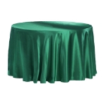 Round Satin Tablecloth in Emerald Green