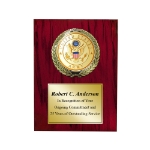 Cherry finish plaque with the US Army medallion and gold area for engraving