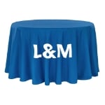 Royal Blue Customized Event Circle Tablecloth Front Print