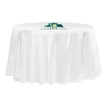 White Customized Event Circle Tablecloth Top Print