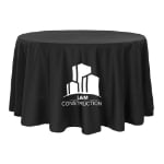 Black Customized Event Circle Tablecloth Front Print