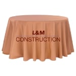 Gold Customized Event Circle Tablecloth Front Print